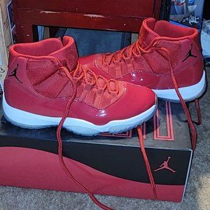 Mens red jordan retro 11s